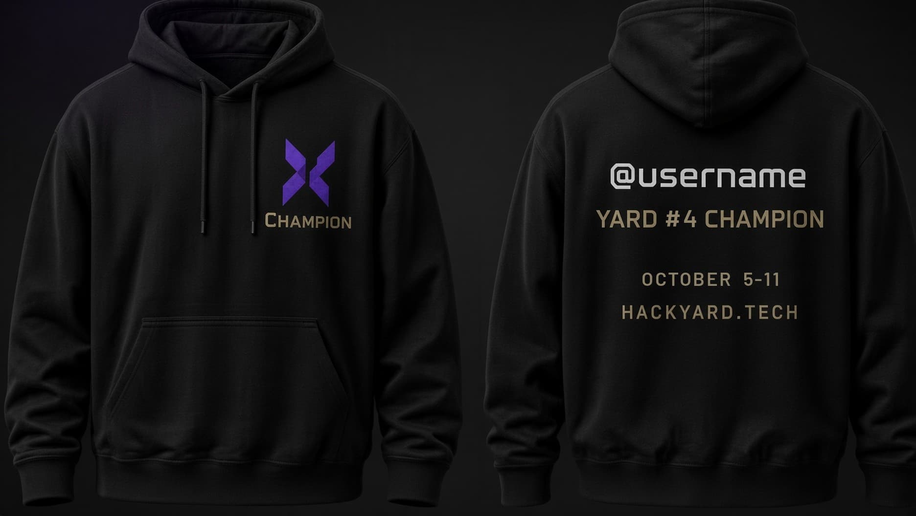 The Yard #4 champion hoodie, front and back